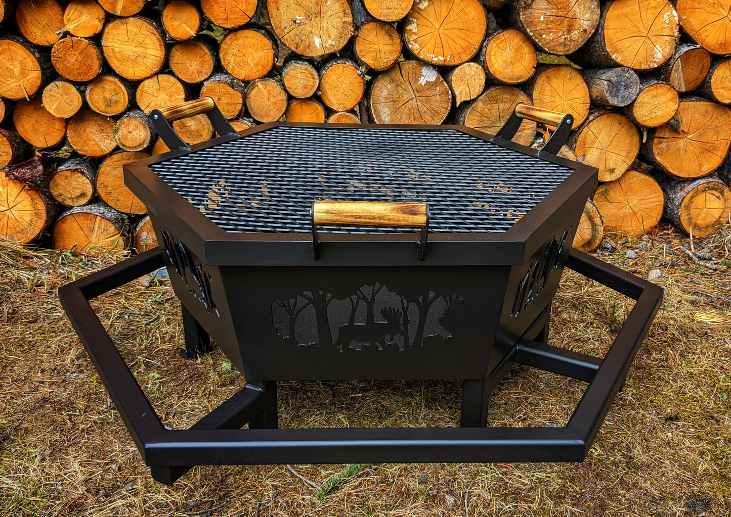 Firepit with Footrest & Lid