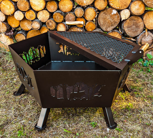 Firepit with Half Lid